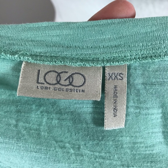 LOGO by Lori Goldstein teal top floral beading - Picture 6 of 7